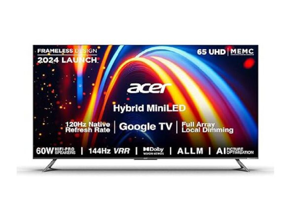 Acer M series Hybrid MiniLED TV price rs 89999 with 65 and 75 inch 4K Resolution launched features