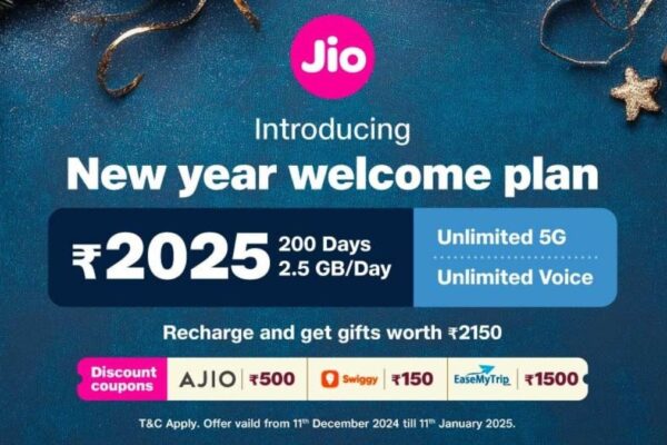 Jio New Year Welcome Plan rs 2050 launched with unlimited calls sms 5G data