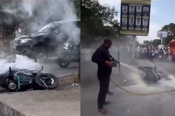Bajaj Chetak EV catches fire for first time in Maharashtra Chhatrapati Sambhaji Nagar